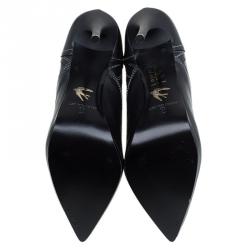 Pre Owned McQ by Alexander McQueen Black Leather Lex Chelsea Ankle Boots Size 39