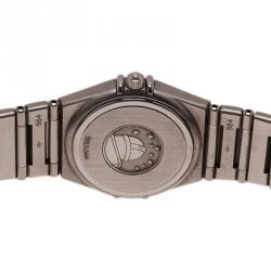 Pre Owned Omega Black Stainless Steel Constellation Women's Wristwatch 22MM