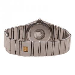 Pre Owned Omega Black Stainless Steel Constellation Women's Wristwatch 22MM