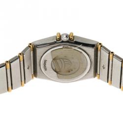 Omega White Stainless Steel Constellation Women's Wristwatch 24 MM