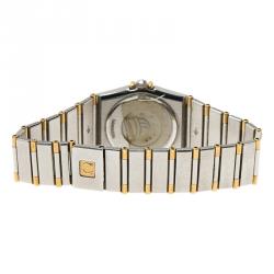 Omega White Stainless Steel Constellation Women's Wristwatch 24 MM