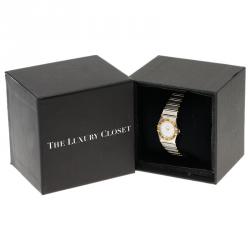 Omega White Stainless Steel Constellation Women's Wristwatch 24 MM
