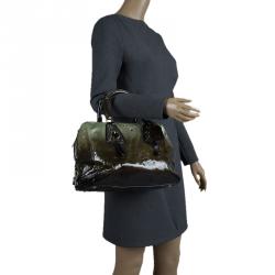 Pre Owned Prada Ombre Vernice Leather Sfumata Bowler Tote