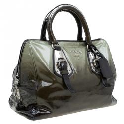Pre Owned Prada Ombre Vernice Leather Sfumata Bowler Tote