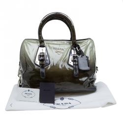 Pre Owned Prada Ombre Vernice Leather Sfumata Bowler Tote