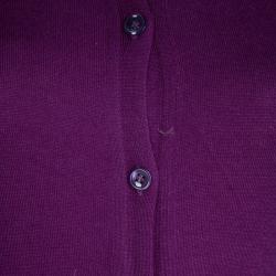 Pre Owned Yves Saint Laurent Purple Cashmere Button Down Cardigan S