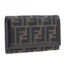 Pre Owned Fendi Zucca Flap Wallet