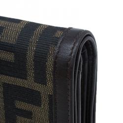 Pre Owned Fendi Zucca Flap Wallet