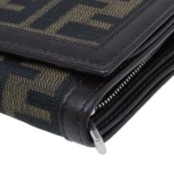 Pre Owned Fendi Zucca Flap Wallet
