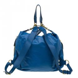 Gucci Blue Leather Medium Darwin Convertible Backpack Bag