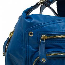 Gucci Blue Leather Medium Darwin Convertible Backpack Bag