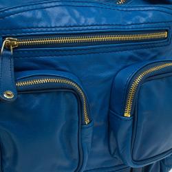 Gucci Blue Leather Medium Darwin Convertible Backpack Bag