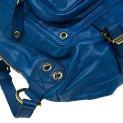 Gucci Blue Leather Medium Darwin Convertible Backpack Bag