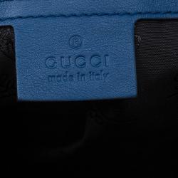 Gucci Blue Leather Medium Darwin Convertible Backpack Bag