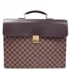 Louis Vuitton Marron Fonce Siwa Leather Soft Briefcase Louis Vuitton