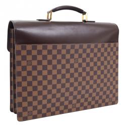 Pre Owned Louis Vuitton Damier Ebene Canvas Altona Briefcase GM