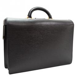 Pre Owned Louis Vuitton Black Epi Leather Serviette Fermoir Briefcase 