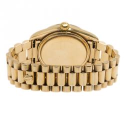 Pre Owned Rolex Gold 18K Yellow Gold President Date Just Unisex Wristwatch 38MM