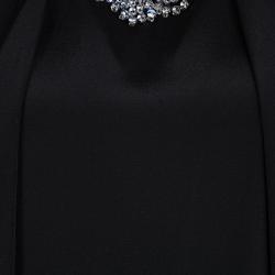 Pre Owned 3.1 Phillip Lim Black Jeweled Neck Draped Long Sleeve Dress S