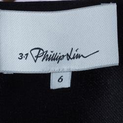 Pre Owned 3.1 Phillip Lim Black Organza Giupure Lace Detail Blouse M