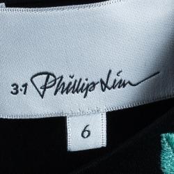 Pre Owned 3.1 Phillip Lim Black Contrast Floral Lace Oversized Top M