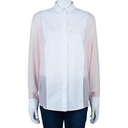 Pre Owned 3.1 Phillip Lim Two-Tone Chiffon Button Down Shirt M