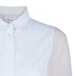 Pre Owned 3.1 Phillip Lim Two-Tone Chiffon Button Down Shirt M