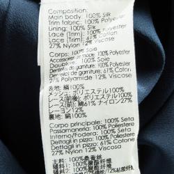 Pre Owned تنورة ميني 3.1 فيليب ليم حرير أزرق كحلي ودانتيل جبير L