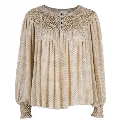 Pre Owned 3.1 Phillip Lim Beige Polka dot Long Sleeve Top M