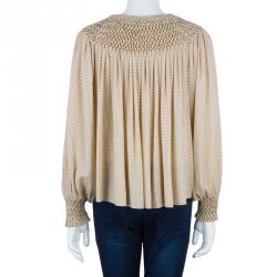 Pre Owned 3.1 Phillip Lim Beige Polka dot Long Sleeve Top M
