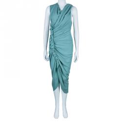 مملوكة مسبقًا 3.1 Phillip Lim Green Gathered Sleeveless Dress M