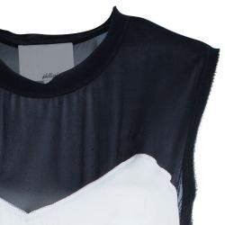 Pre Owned فستان 3.1 فيليب ليم أسود وأبيض بلا أكمام M