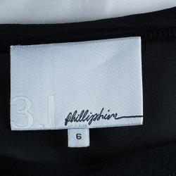 Pre Owned فستان 3.1 فيليب ليم أسود وأبيض بلا أكمام M