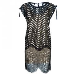 Pre Owned 3.1 Phillip Lim Navy Blue Contrast Lining Eyelet Dress S