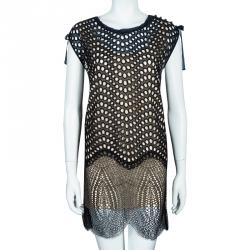 Pre Owned 3.1 Phillip Lim Navy Blue Contrast Lining Eyelet Dress S