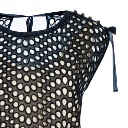 Pre Owned 3.1 Phillip Lim Navy Blue Contrast Lining Eyelet Dress S