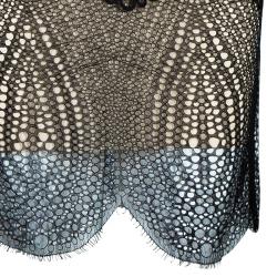 Pre Owned 3.1 Phillip Lim Navy Blue Contrast Lining Eyelet Dress S