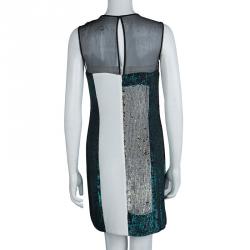 Pre Owned 3.1 Phillip Lim Colorblock Silk Sequin Embellished Sleeveless Shift Dress S