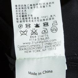 Pre Owned تنورة 3.1 فيليب ليم حرير أسود وأزرق كحلي M