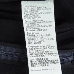 Pre Owned تنورة 3.1 فيليب ليم حرير أسود وأزرق كحلي M