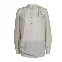 Pre Owned 3.1 Phillip Lim Cream Silk Long Sleeve Blouse S