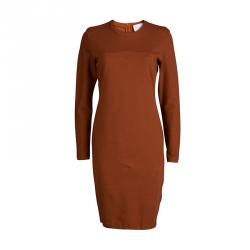 Pre Owned 3.1 Phillip Lim Burnt Orange Knit Long Sleeve Sheath Dress M
