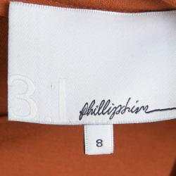 Pre Owned 3.1 Phillip Lim Burnt Orange Knit Long Sleeve Sheath Dress M
