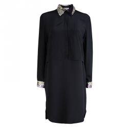 Pre Owned 3.1 Phillip Lim Black Silk Embellishment Detail Oversized Shirt Dress S