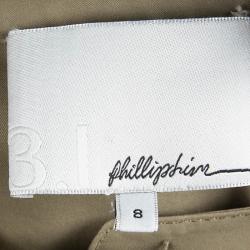 Pre Owned فستان 3.1 فيليب ليم قطن أكمام قصيره بسحاب أمامي بني M