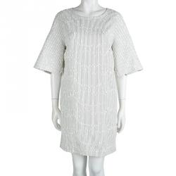 مملوكة مسبقًا 3.1 Phillip Lim Off White Striped Textured Shift Dress S