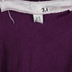 Pre Owned 3.1 Phillip Lim Purple Silk Halter Neck Tie Detail Draped Dress XS