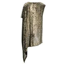 مملوكة مسبقًا 3.1 Phillip Lim Gold Sequin Embellished Asymmetric Tunic XS