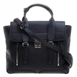 Pre Owned حقيبة يد 3.1 فيليب ليم بيشلي كبيرة جلد سوداء