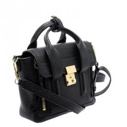 مملوكة مسبقًا حقيبة 3.1 فيليب ليم ميني باشلي جلد أسود